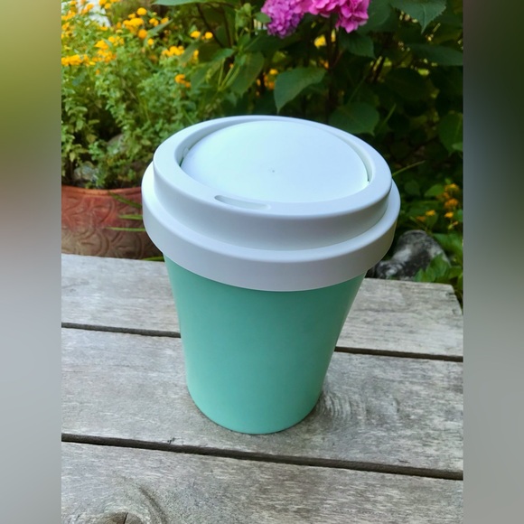Oversized Jumbo Plastic Coffee Cup Shaped Aqua Container Bin Room Decor Display - Picture 8 of 13